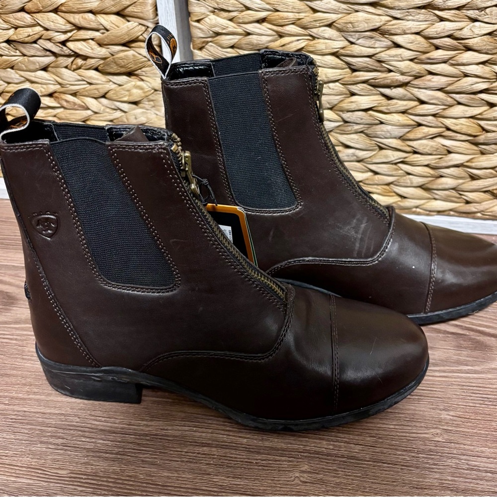 Women's Ariat Heritage II Zip Paddock Boot Brown Size 7.5